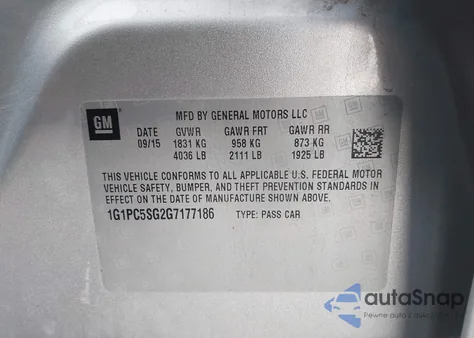 2016 Chevrolet Cruze Limited Ls Auto from USA, damaged, VIN 1G1PC5SG2G7177186